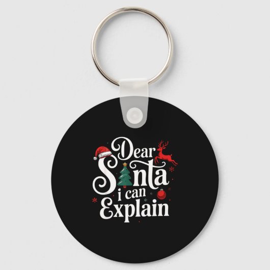 Dear Santa Can Explain Funny Christmas Kids Adults Sleutelhanger (Voorkant)