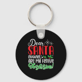 Dear Santa Cookies Are My Festive Obsession Funny Sleutelhanger (Voorkant)