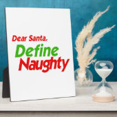 DEAR SANTA DEFINE NAUGHTY RED -.png Fotoplaat (Zijkant)