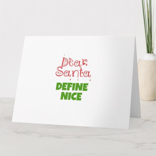 Dear Santa define nice Bedankkaart (Voorkant)