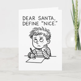 Dear Santa, Define Nice - Funny Christmas Card Feestdagen Kaart