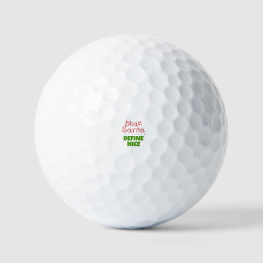 Dear Santa define nice Golfballen (Voorkant)