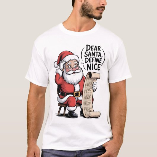 Dear Santa, Define Nice T-shirt (Voorkant)