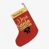 Dear Santa Don’t Forget The Cat Quote Personalized Kleine Kerstsok (Achterkant (Hangend))