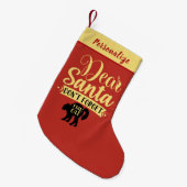 Dear Santa Don’t Forget The Cat Quote Personalized Kleine Kerstsok (Voorkant (Hangend))