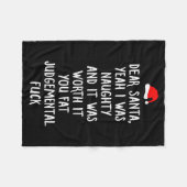 Dear Santa Funny Inappropriate Christmas Fleece Deken (Voorkant (Horizontaal))