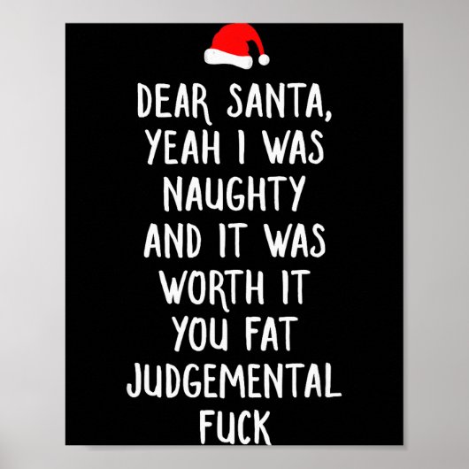 Dear Santa Funny Inappropriate Christmas  Poster (Voorkant)