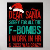 Dear Santa Human Resources Funny Hr Christmas 2023 Poster (Voorkant)