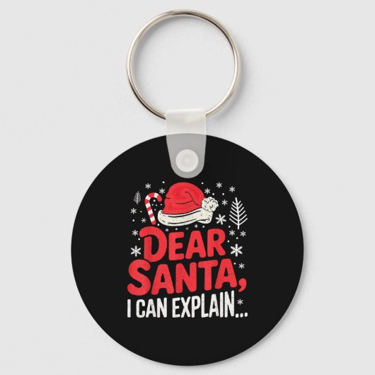 Dear Santa I Can Explain Funny Christian Sleutelhanger (Voorkant)