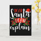Dear Santa I Can Explain Funny Christmas Decoratio Kaart (Gele Bloem)