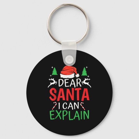 Dear Santa I Can Explain Funny Christmas Joke Humo Sleutelhanger (Voorkant)