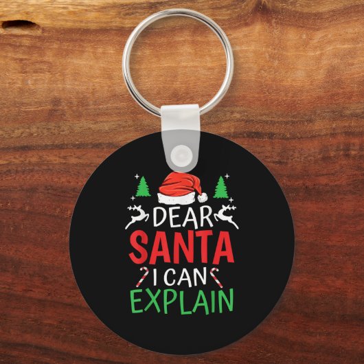 Dear Santa I Can Explain Funny Christmas Joke Humo Sleutelhanger (Voorkant)