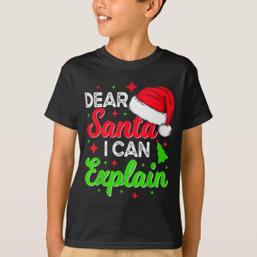 Dear Santa I Can Explain Funny Christmas Joke Sant T-shirt (Voorkant)
