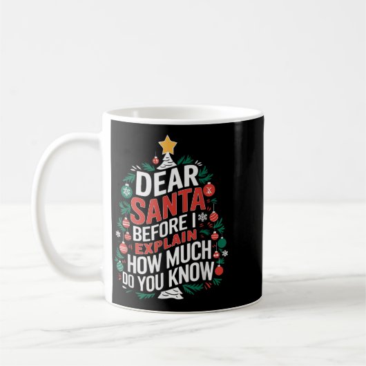 Dear Santa I Can Explain Funny Christmas Pjs Tree Koffiemok (Links)