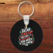 Dear Santa I Can Explain Funny Christmas Pjs Tree Sleutelhanger (Voorkant)