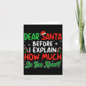 Dear Santa I Can Explain Funny Christmas Shirts Ki Kaart (Voorkant)