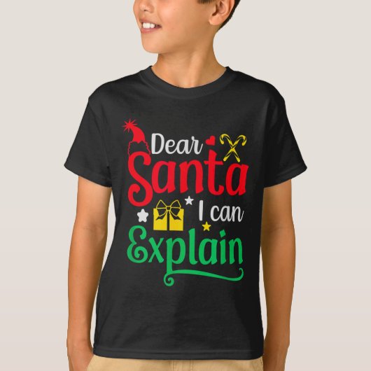 Dear Santa I Can Explain Funny Christmas T-shirt (Voorkant)
