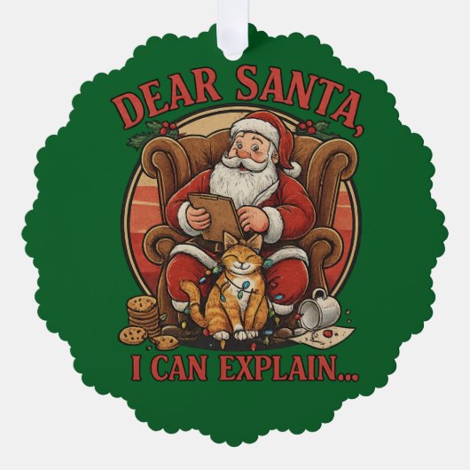 Dear Santa I Can Explain Paper Ornament (Voorkant)