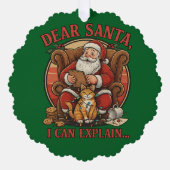 Dear Santa I Can Explain Paper Ornament Kaart (Voorkant)