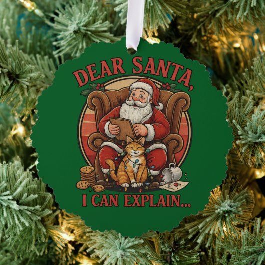 Dear Santa I Can Explain Paper Ornament Kaart (Insitu (Drie))