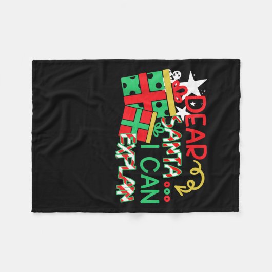 Dear Santa I Can Explain Shirt Christmas Quote Fleece Deken (Voorkant (Horizontaal))