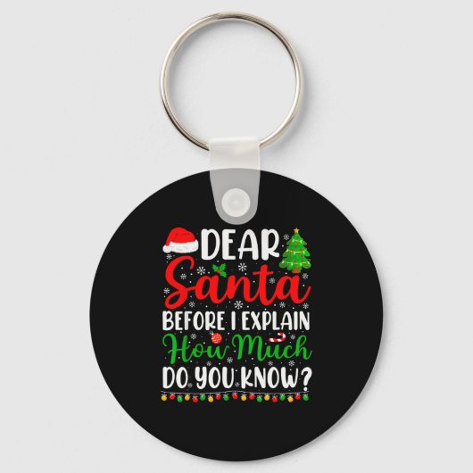Dear Santa I Can Explain Shirt Kids Boys Funny Chr Sleutelhanger (Voorkant)