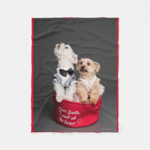 DEAR SANTA, IK WIL ALLE BOTTEN FLEECE DEKEN