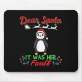 Dear Santa It Was Her Fault Siblings Matching Xmas Muismat (Voorkant)