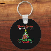 Dear Santa It Was Her Fault Siblings Matching Xmas Sleutelhanger (Voorkant)
