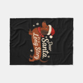 Dear Santa It's A Long Story Christmas Dachshund D Fleece Deken (Voorkant (Horizontaal))