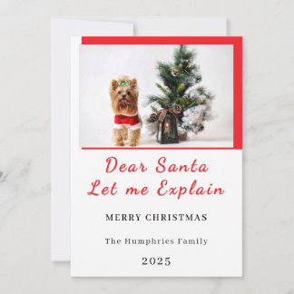 Dear Santa, Let Me Explain - Fun photo CHRISTMAS Bedankkaart