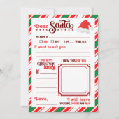 “Dear Santa” Letter Kaart (Voorkant)