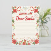 Dear Santa Letter Template | Kids Christmas Kaart (Staand voorkant)