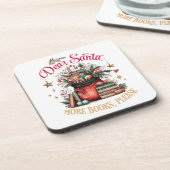 Dear Santa, More Books Please Bier Onderzetter (Linkerzijde)