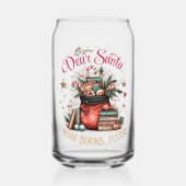Dear Santa, More Books Please  Blikvorm Glas (Voorkant)