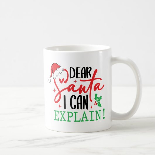 Dear Santa Mug – Funny Christmas Coffee Mug Koffiemok (Rechts)