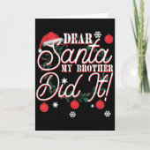 Dear Santa My Brother Did It Brothers Kaart (Voorkant)