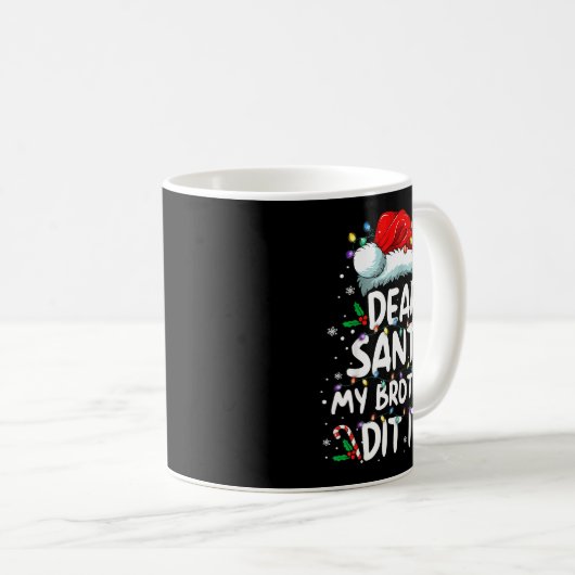 Dear Santa My Brother Did It Funny Christmas Boys Koffiemok (Voorkant rechts)