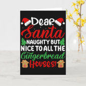 Dear Santa Naughty But Nice To All The Gingerbread Kaart (Gele Bloem)