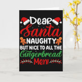Dear Santa Naughty But Nice To All The Gingerbread Kaart (Gele Bloem)