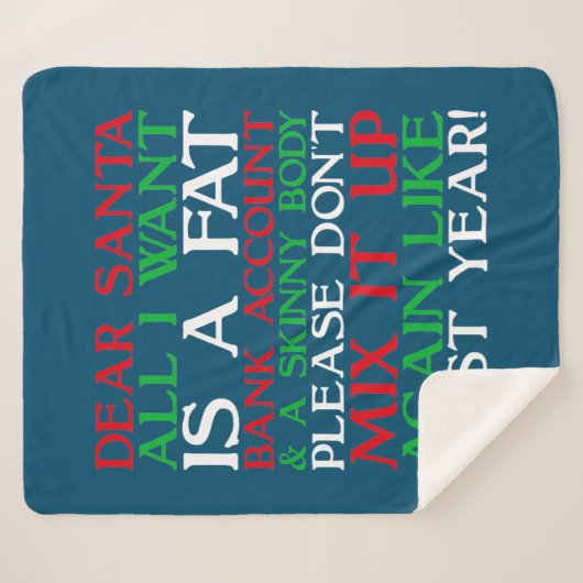 Dear Santa Sherpa Deken (Voorkant (horizontaal))