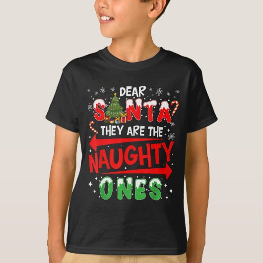 Dear Santa They Are The Naughty Ones Christmas Men T-shirt (Voorkant)