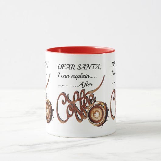 Dear SantaI Can Explain  After Coffee Xmas mug Mok (Midden)