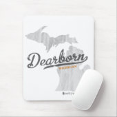 Dearborn Michigan Map Retro Mousepad Muismat (Met muis)