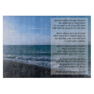 Dearest Friend Poem Seaside Waves Cutting Board Snijplank