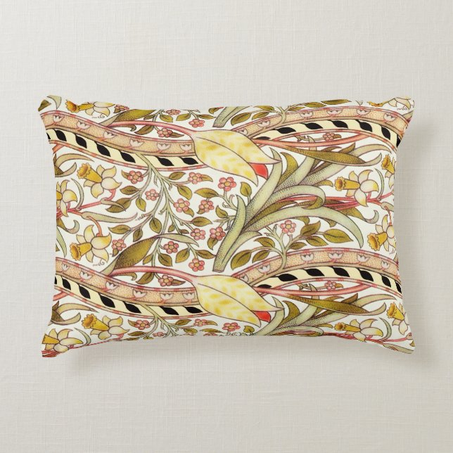 Dearle Daffodil  Floral Decoratief Kussen (Voorkant)