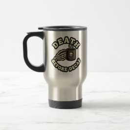 Death Before Decaf | Funny Retro Skull & Coffee  Reisbeker