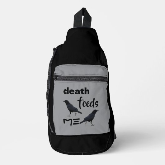 Death Crow Print Cut Sew Bag Sling Bag (Voorkant)