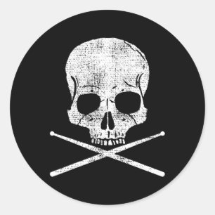 Death Drummer Metal Drum Set Drumsticks Gi Ronde Sticker