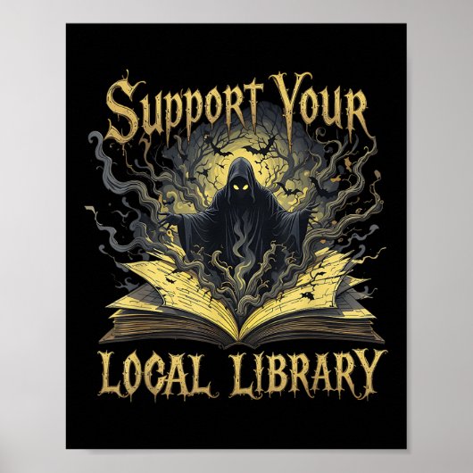 Death Gothic Steun Uw Lokale Bibliotheek Lovers Bo Poster (Voorkant)